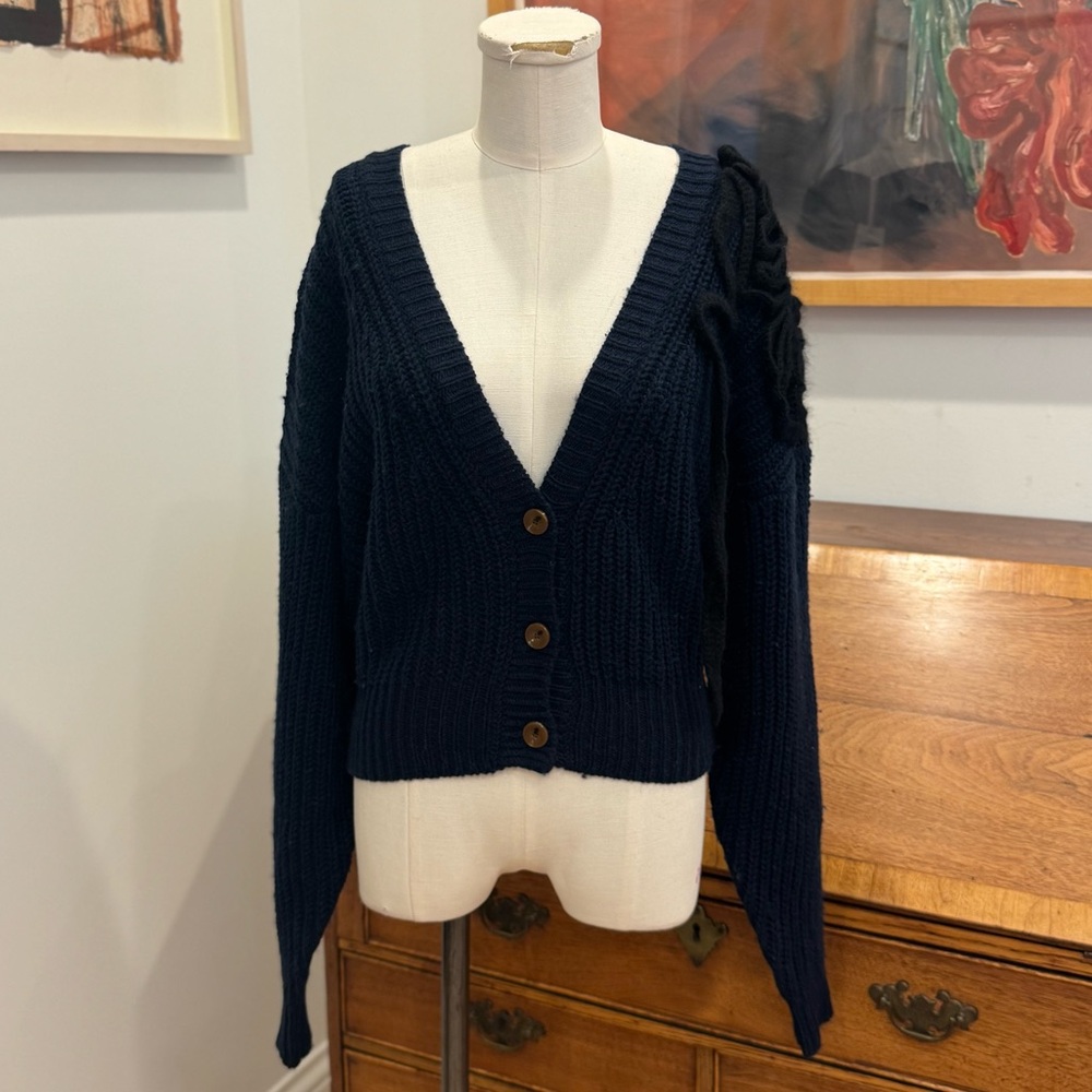 ALYSI 3D Wool Cardigan - Notte